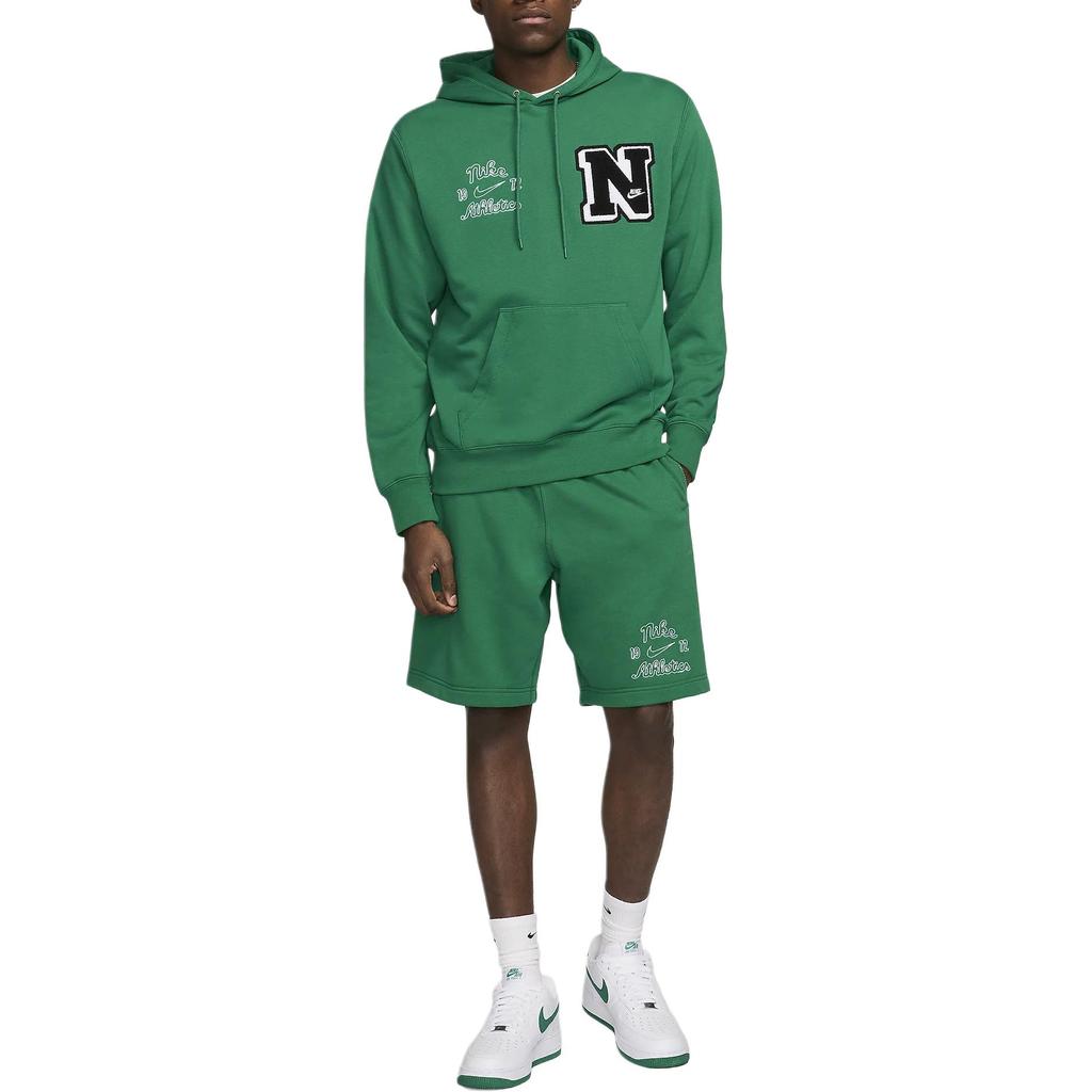 Nike Drawstring Mid-Waist Loose Casual Shorts With Letter Print Men Bottoms Green FV4450-365