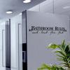 Bathroom Rules Door Sign Vinyl Quotes Lettering Words Wall Stickers Bathroom Toilet Washroom Decoration Home Decor Decal Art