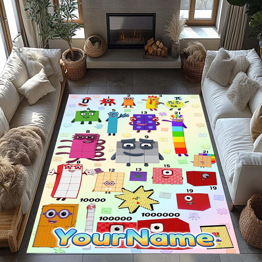 Tappeto Personalizzato con Nome Numberblocks per Ingresso Cucina Corridoio Balcone Tappeto Antiscivolo Ufficio Decorazioni per la Casa