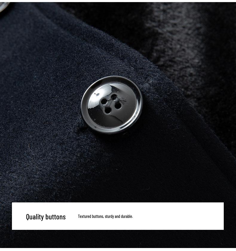Men's Autumn & Winter Long Wool Business Coat with Velvet Lining – Thickened for Cold Protection