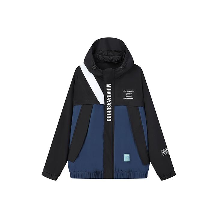 Fila Mihara Yasuhiro Collaboration Series Sports Casual Woven Jacket Men Jackets Black Dark-Blue F11M133702F-BK