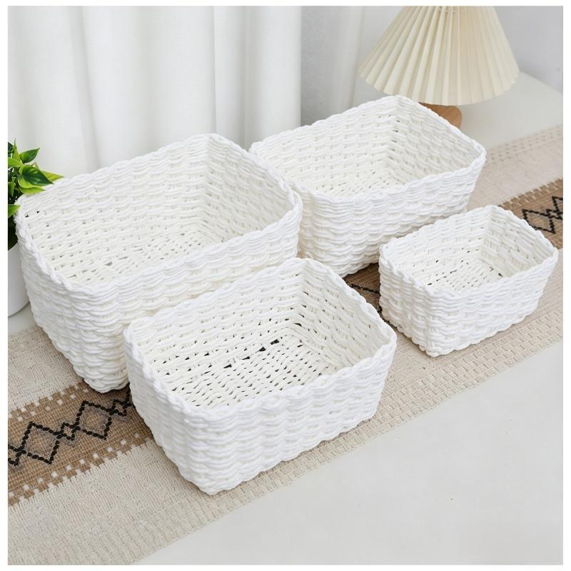4pcs Nordic Willow Woven Storage Baskets for Organizing and Storing Containers Home Kitchens Organization and Storage Supplies