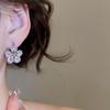 Korean Sweet Zirconia Double-Sided Floral Earrings - Luxury, High-End, Fashionable Jewelry for Women