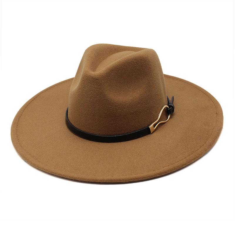 Big Eaves Peach Heart Bump Top Woolen Metal Buckle Top Hat Men'S And Women'S Jazz Hat British Felt Hat