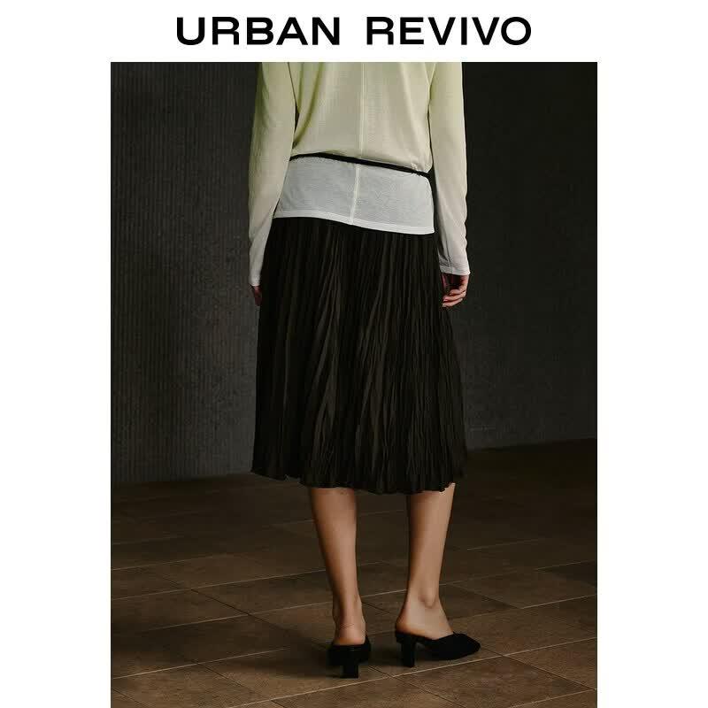 UR Urban Series Textured Pleated Midi Skirt