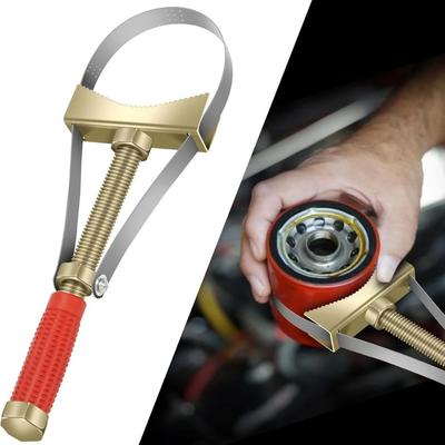 Heavy Car Oil Filter Wrench Anti-slip Effortless Oil Filter Removal Tool Durable Adjustable Strap Car Steel Strap Wrench