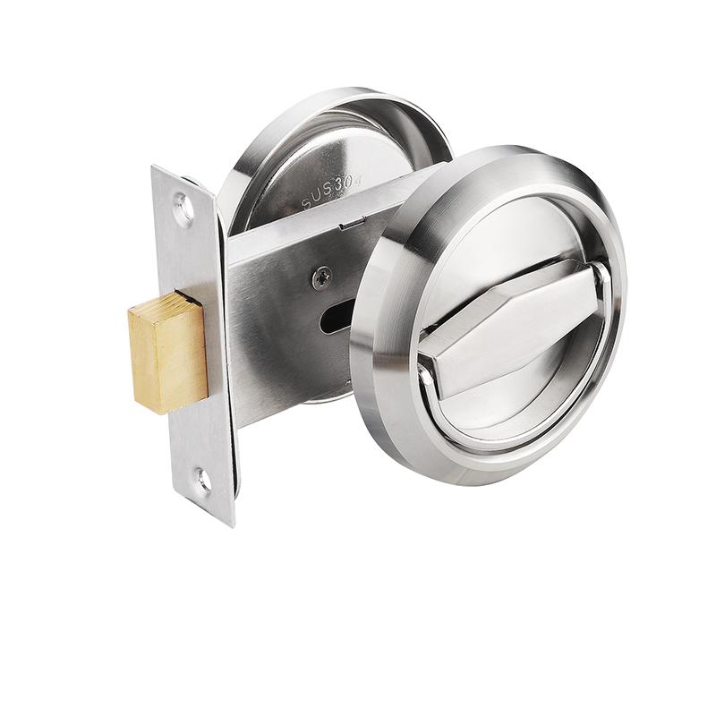 Stainless Steel Exquisite Beautiful Invisible Double-Sided Door Lock Indoor Circular Pull Ring Lock