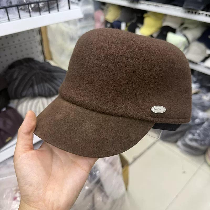 Fashion simple warm wool equestrian hat women autumn and winter warm fashion casual thin baseball cap cap tide