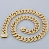 Hip-Hop Heavy Cuban Link Chain Set Man Bracelet Necklace Luxury Gold Color Stainless Steel & Full CZ Men's Necklace & Bracelets Sets