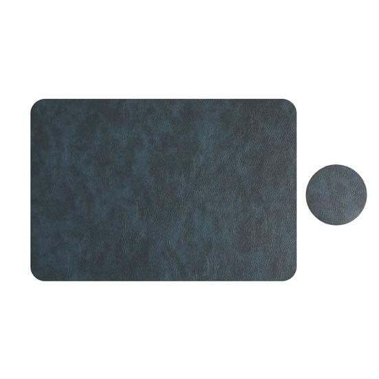 Faux Leather Placemat Coaster Dining Table Heat Insulation Pad Dual Side Waterproof Placemat for Kitchen Countertops Dining Tables