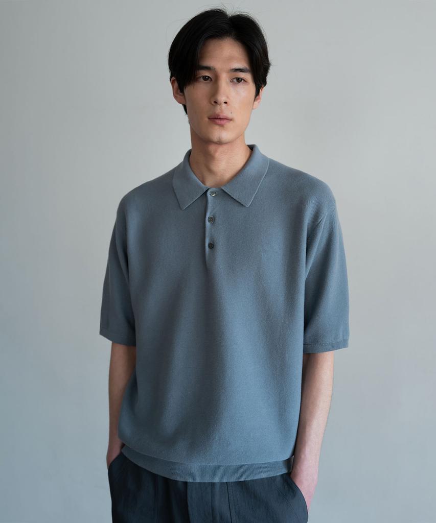 BLANKROOM Torren Polo Knit_Washed Blue