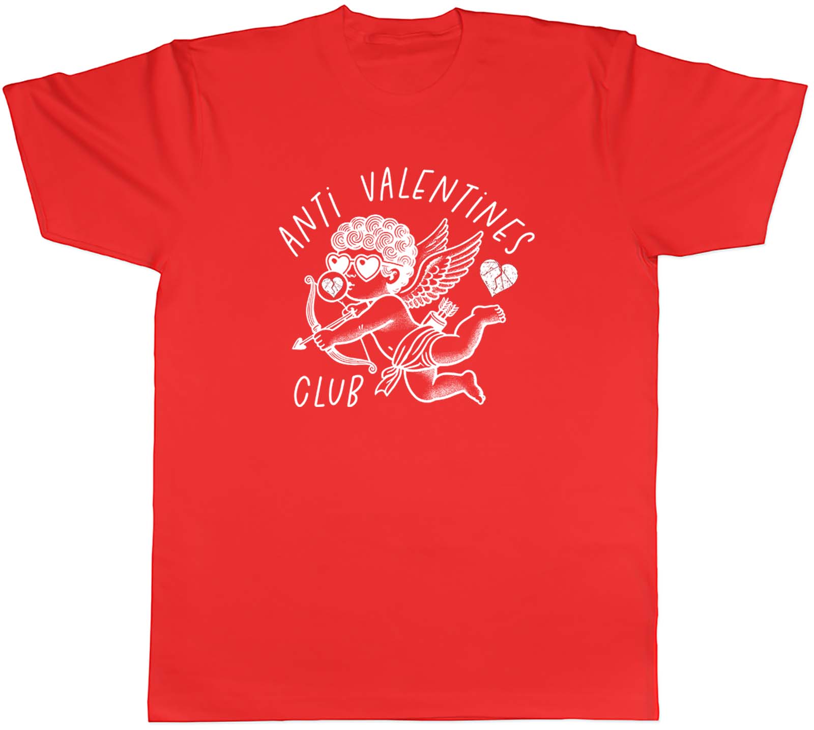 Anti Valentines Club Unisexs TShirt Funny Cupid Tee Gift S