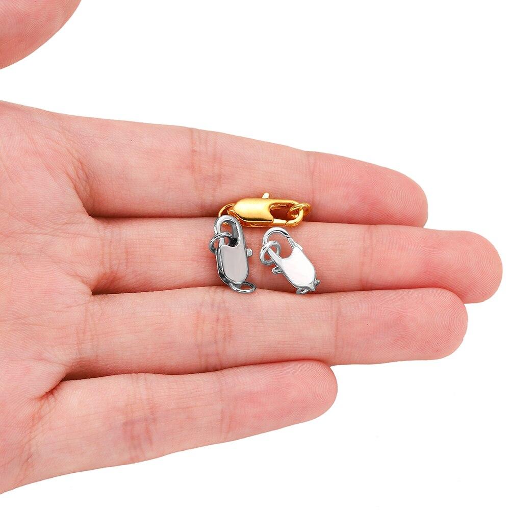 30 st/lot 12 14 mm metall hummerspännen Krokar med delade öppna hoppringar Anslutningar för gör-det-själv smycken Tillbehör