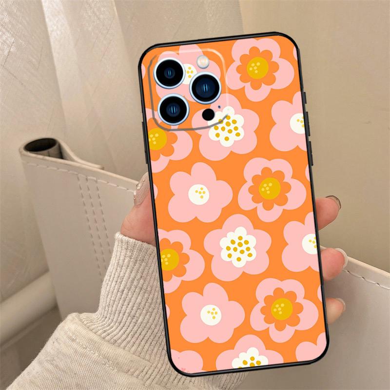 Floral Theme Pattern Phone Case For iPhone 17 16 15 13 11 12 14 Pro Max mini 15 16 Plus 16e 17 Air Cover Coque