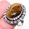 Tiger Eye Gemstone Handmade 925 Sterling Silver Jewelry Pendant 3.15"