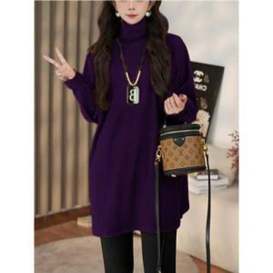 Plus Size Women's High Neck Thermal Fleece Long Sleeve Slimming Top for Autumn/Winter