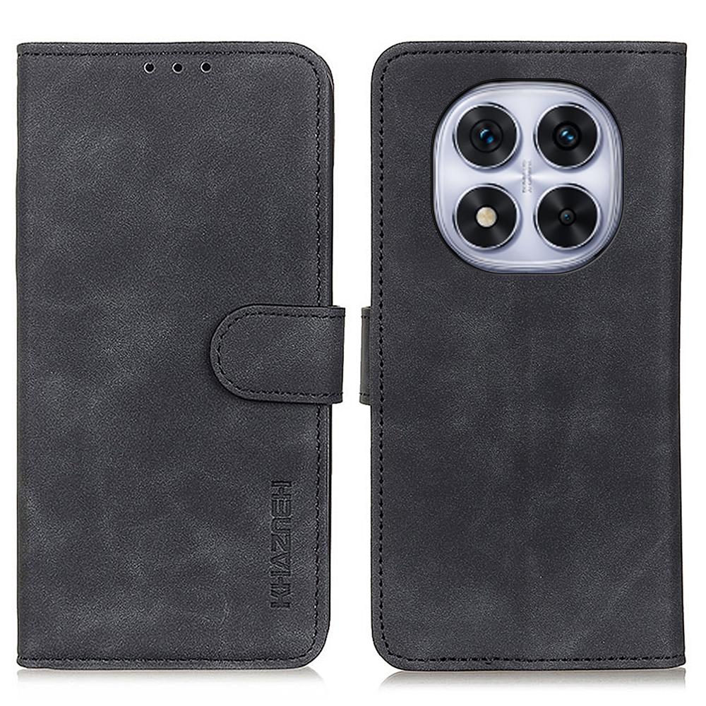 

KHAZNEH For Xiaomi Redmi Note 14 Pro+ 5G/Note 14 Pro 5G/Poco X7 5G Wallet Case PU Leather Phone Cover Retro Texture Black