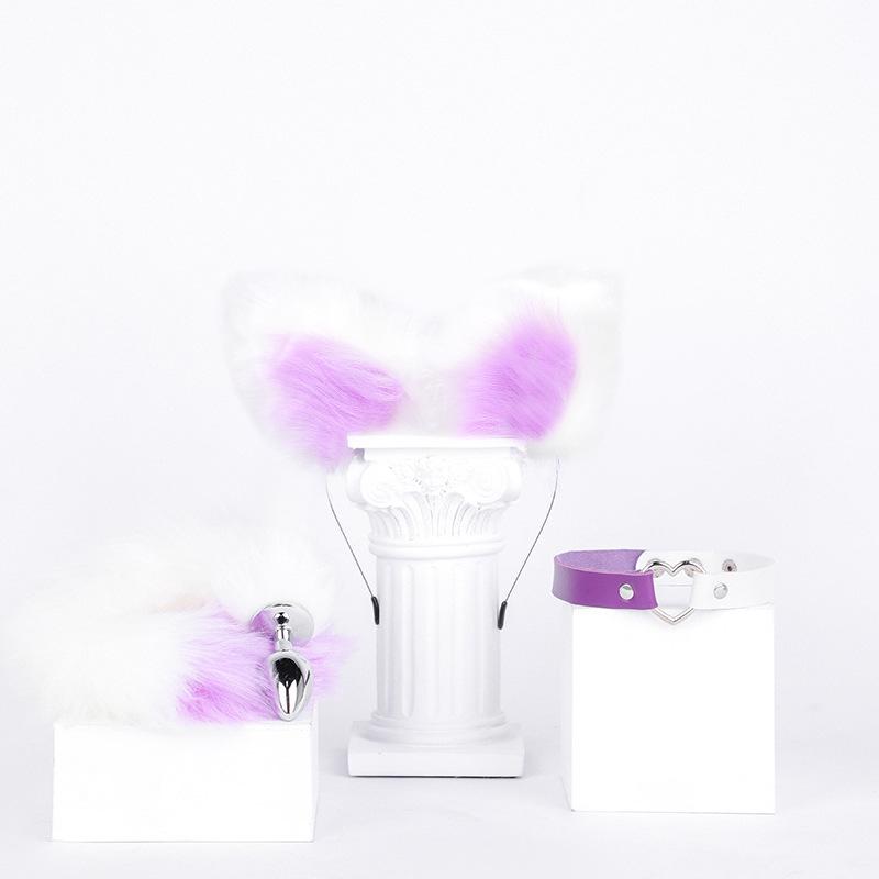 Erotik SM Requisiten Fuchs Lady Erotik Set Fuchs Haarreif Schwanz Anal Plug Katzenhalsband Dreiteiliges Set