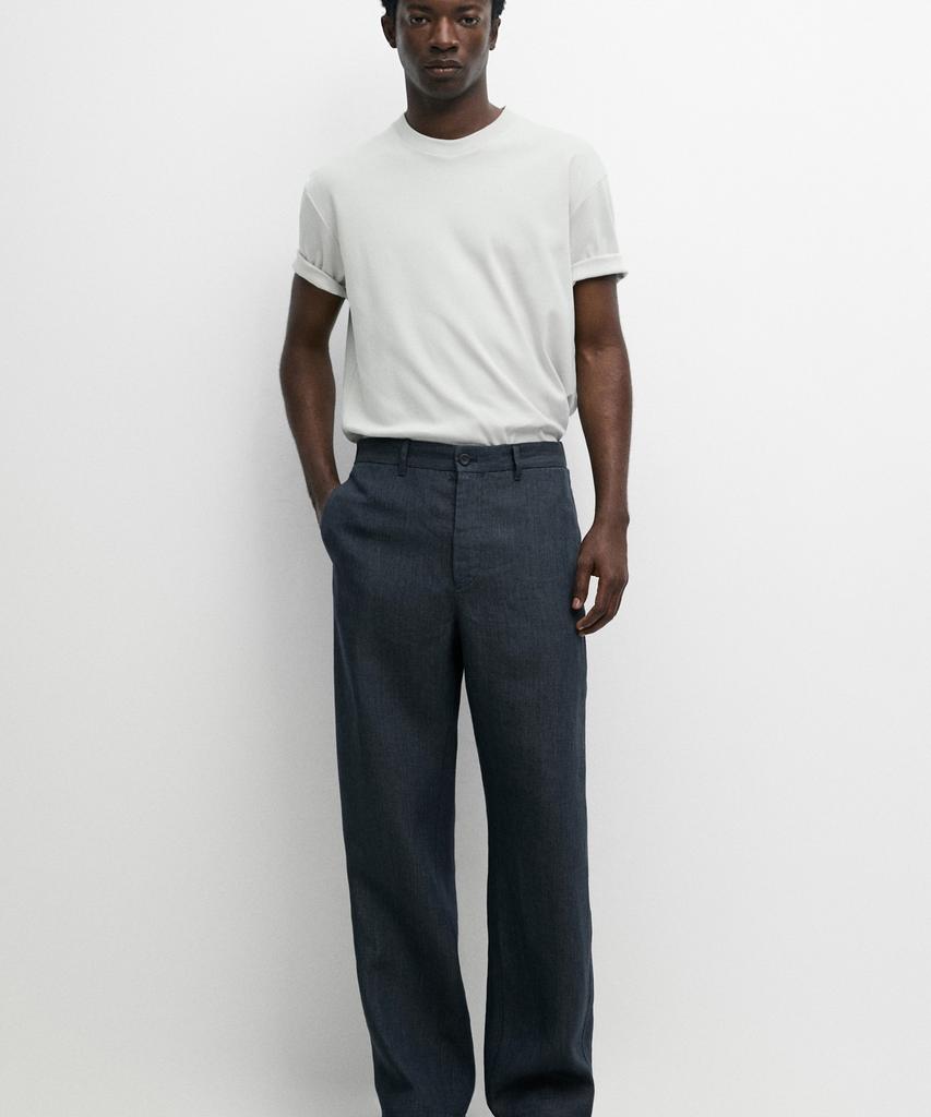 Masimodutti 100% Elastic Linen Pants