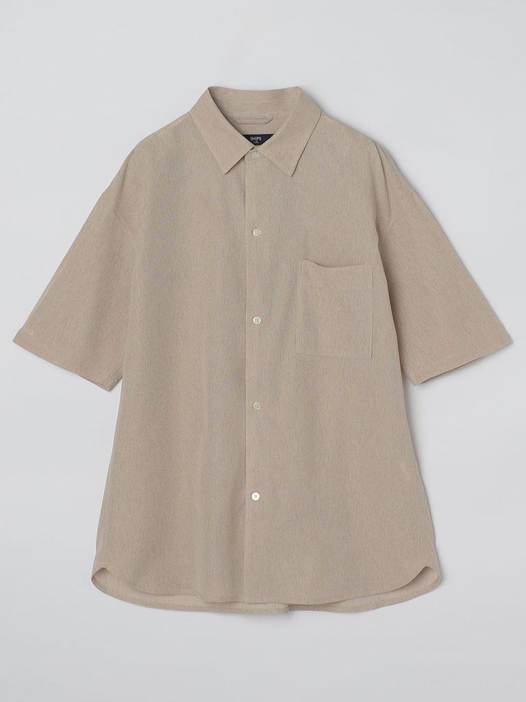 Ships Colors Men's Machine Washable Jersey Short Sleeve Sheer Shirt, Beige, Size S (211510043)