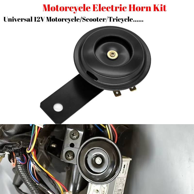Motorcycle Electric Horn Kit Universal Waterproof Round Loud Horn Speakers 12V Horn 1.5A 105db Signal For Motorcycle Accessories