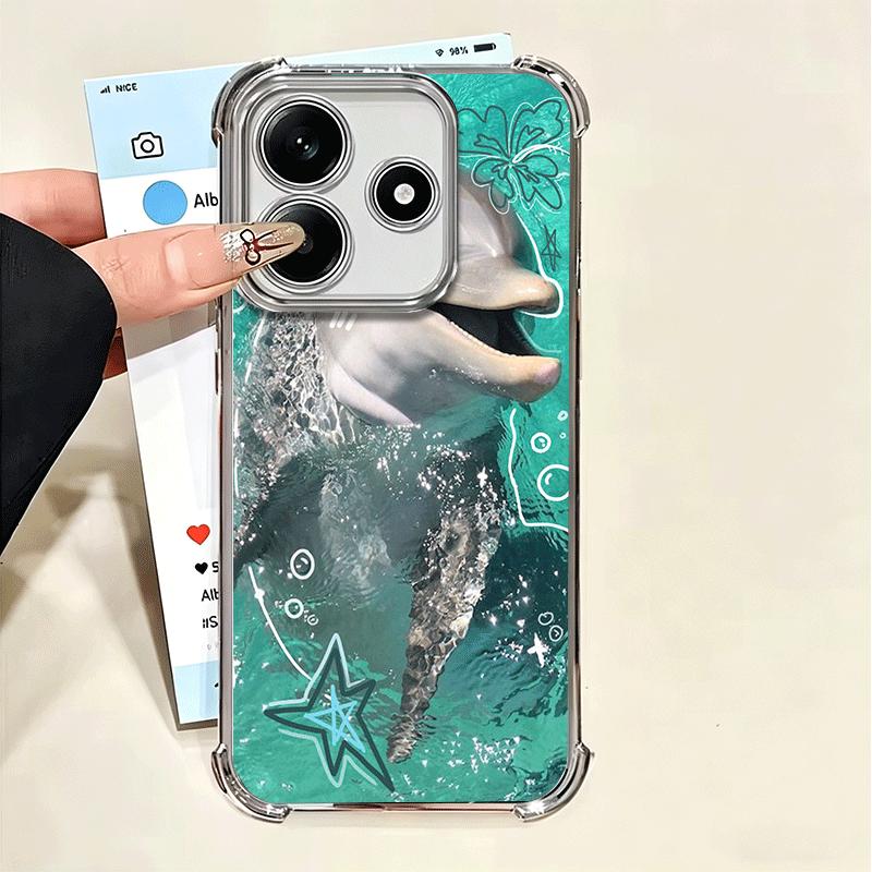 Ocean Cute Dolphin Soft Phone Case For Xiaomi Poco X7 X8 Pro Max X6 X5 X3 F8 Ultra F7 M8 M7 M5S Redmi 15C 15A 15 14C 13C 12C 13