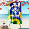 Telo da Spiaggia CBF Brasil Print, Grande Morbido Asciugatura Rapida per Spiaggia Campeggio Nuoto