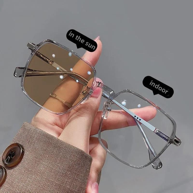 Männer Frauen Luxus Photochrome Gläser Smart Outdoor Farbwechsel Myopie Brillen Unisex Trendige Nahsicht Brillen 0 Bis -4,0