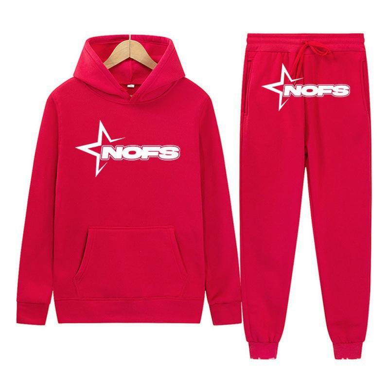 2026Y2KNOES Hoodie Set Sweatshirt Two-piece Gothic Punk Rock Streetwear Hip-hop Style