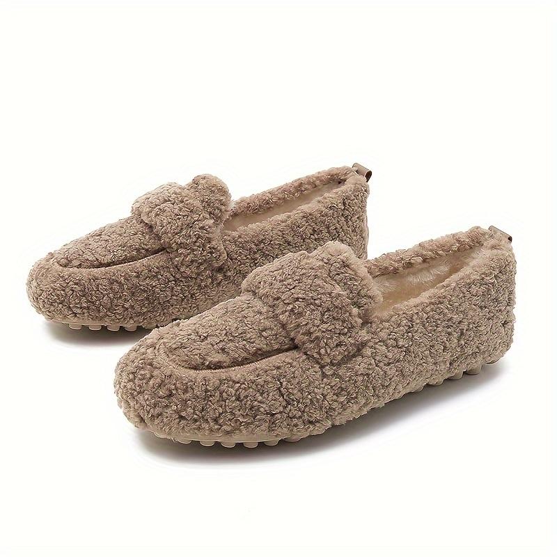 Fur Shoes Female Fall and Winter Outside 2025 Lamb's Wool Soybean Shoes Female Padded Flat Bottom Cotton Shoes Big Size