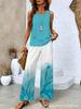 New European and American women's clothing spot explosion sleeveless casual double-layer vest plus pants set two-piece set