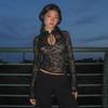 European & American Women's Sexy Lace See-through Long-Sleeve Top - Spring/Summer Fashion