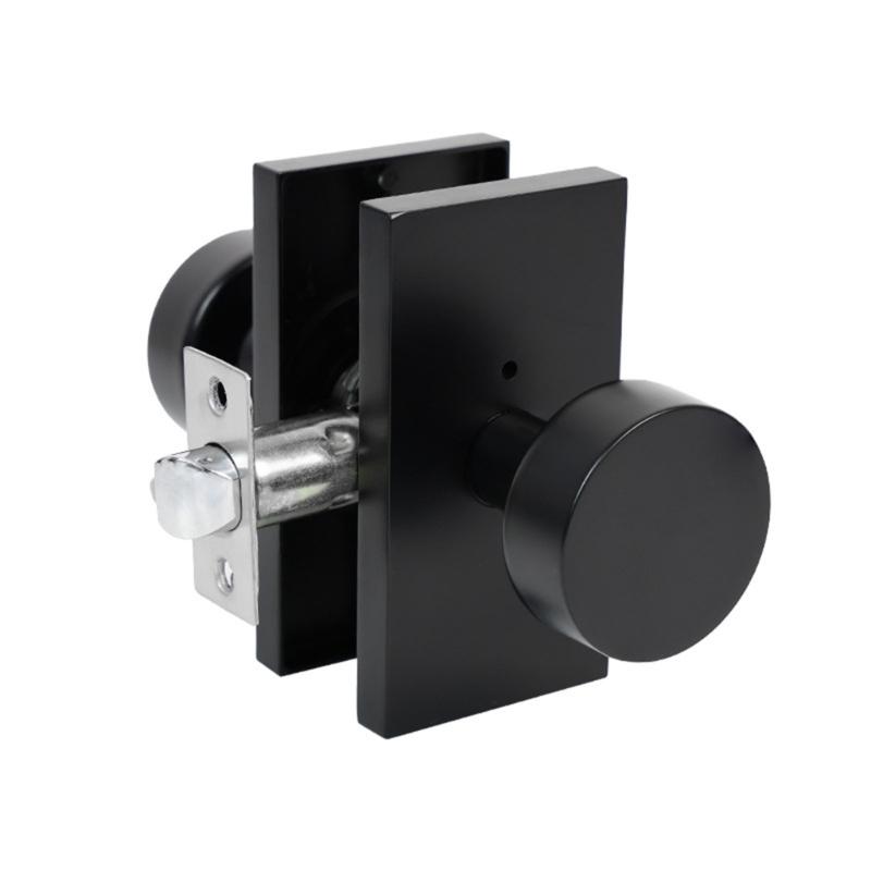 Modern Alloy Passage Door Locks Matte Black Finish Alloy Easy Installation Kits With Keys Plate Screws