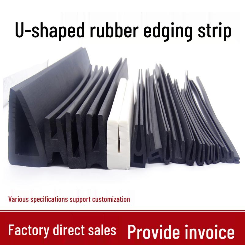 U-Shaped Rubber Anti-Collision Edge Seal Strip for Glass and Steel Plates