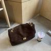 Autumn and winter new matte soft leather large-capacity shoulder bag high-grade diamond chain suede large bag