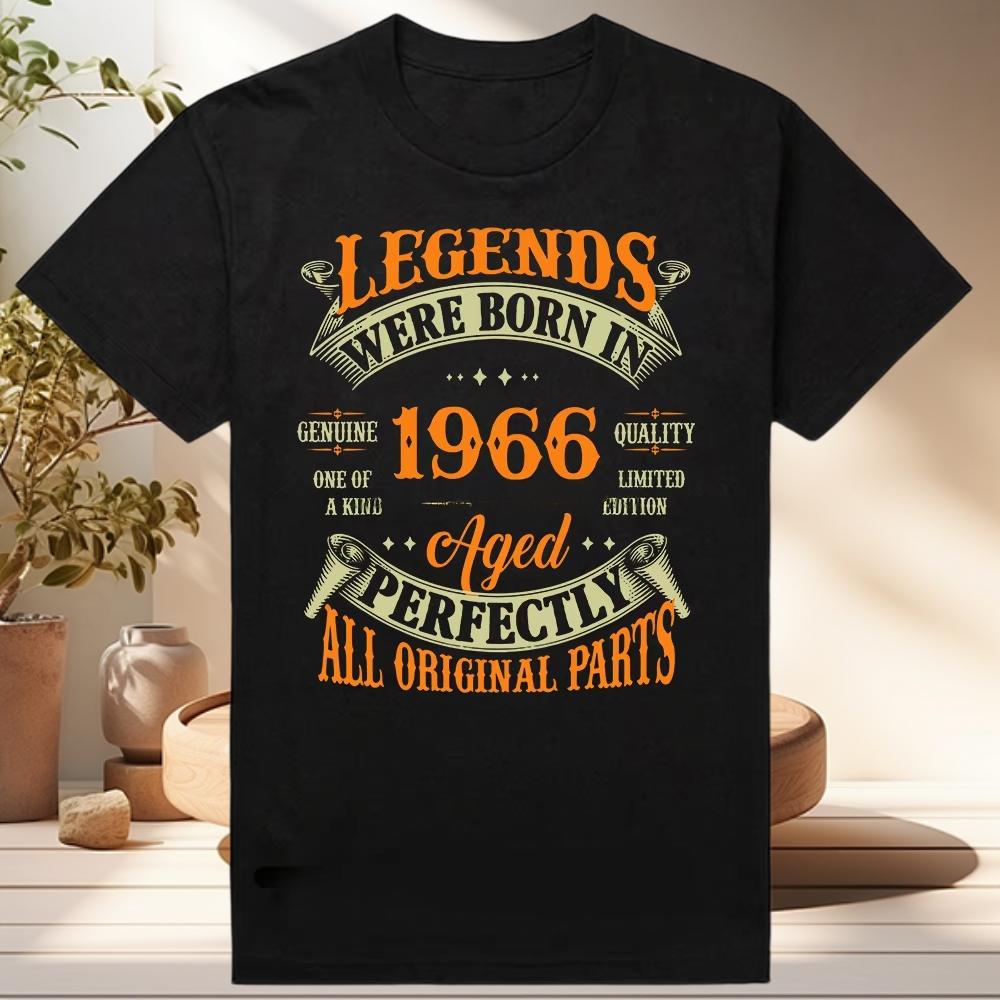 Retro 60s Clothes Vintage Made in 1966 All Original Parts T Shirt Men Husband Dad Birthday Gifts T Shirt Born in 1966 Tshirt