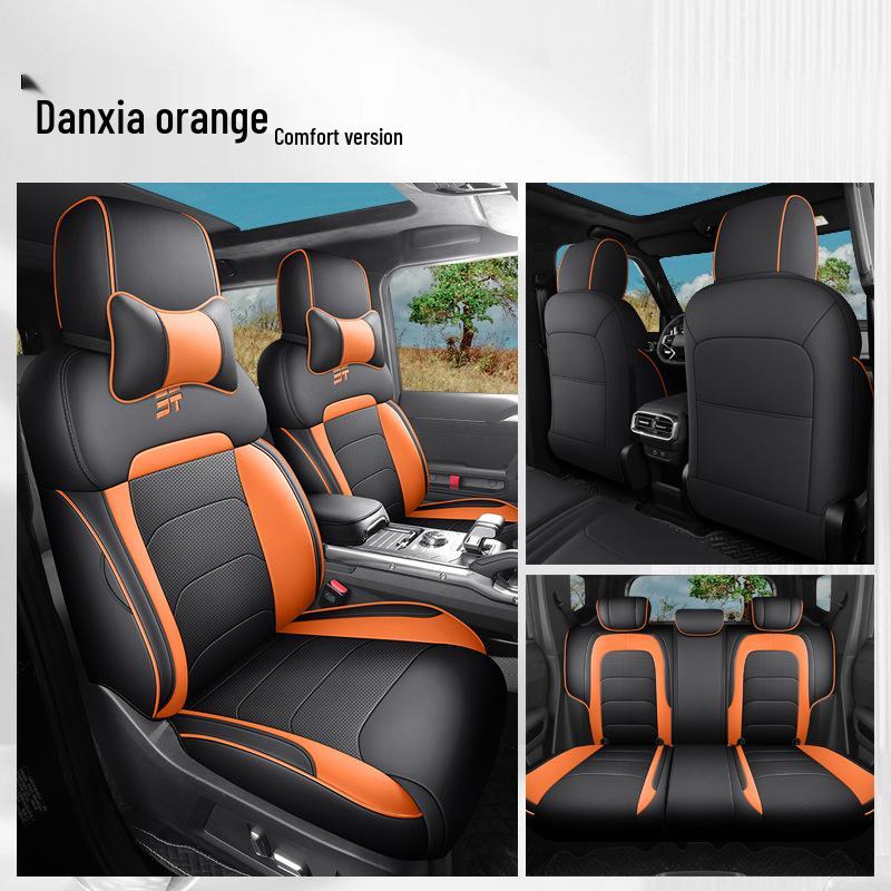 Traveler Car Seat Cushion Cover - Universal Fit, Full Leather, Four Seasons, New Model, for Five-Seat Cars