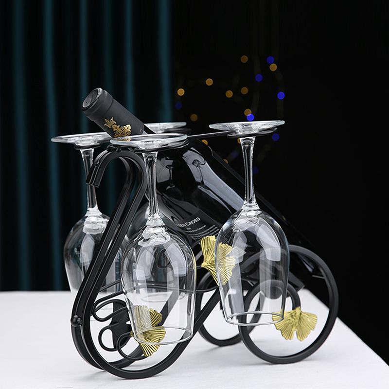 Suport de vin metalic creativ, suport de depozitare pentru sticle de vin vintage și suport pentru pahare, suport de afișare pentru bar, decorare acasă, suport de afișare