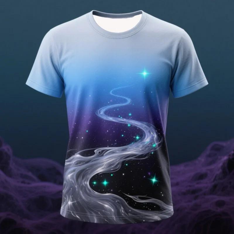 Men s and Women s Cool Universe Space Print Colorful Planet T-Shirt Cool and Breathable Trendy Top S