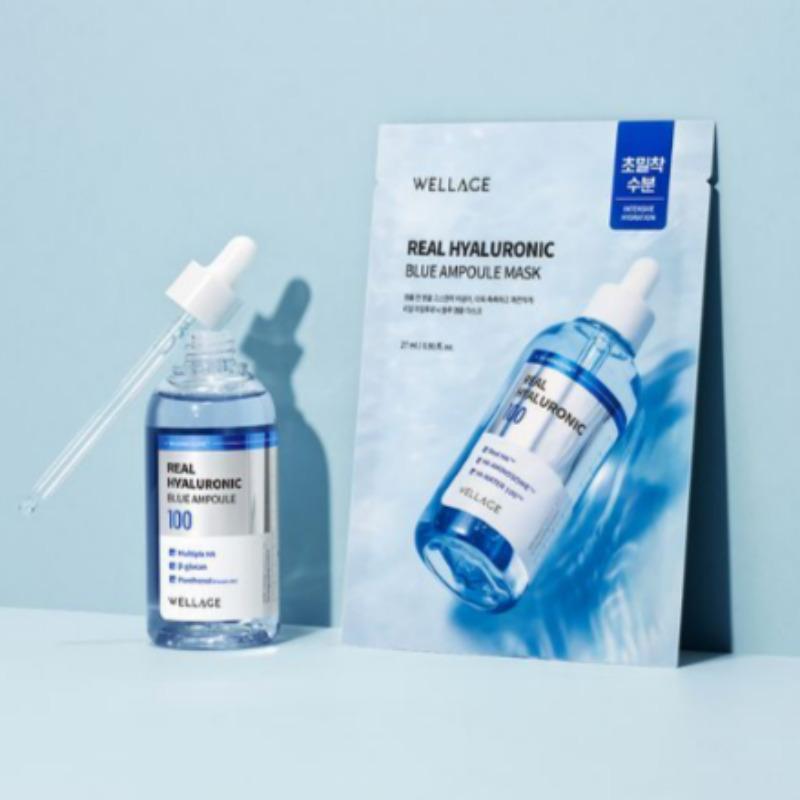 WELLAGE Real Hyaluronic Blue Ampoule Mask 1 Sheet