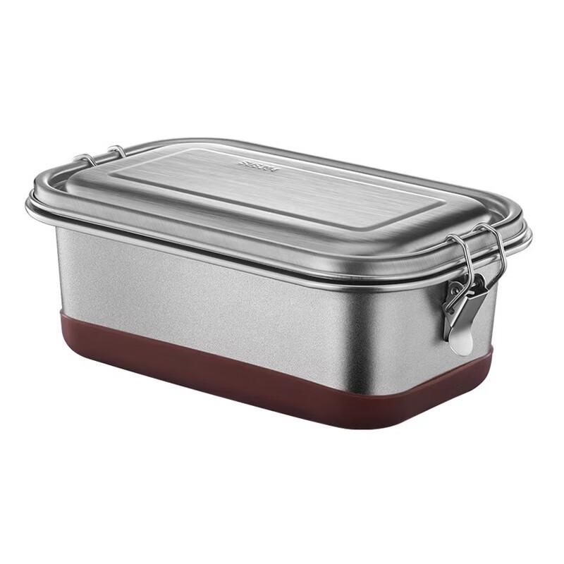 ZISIZ 304 Stainless Steel Square Double-Layer Lunch Box