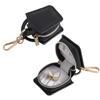 Portable Square Jewelry Pouch Mini Travel Box Anti-Scratch PU Leather Zipper Closure Keychain Compact Organizer Rings Earrings