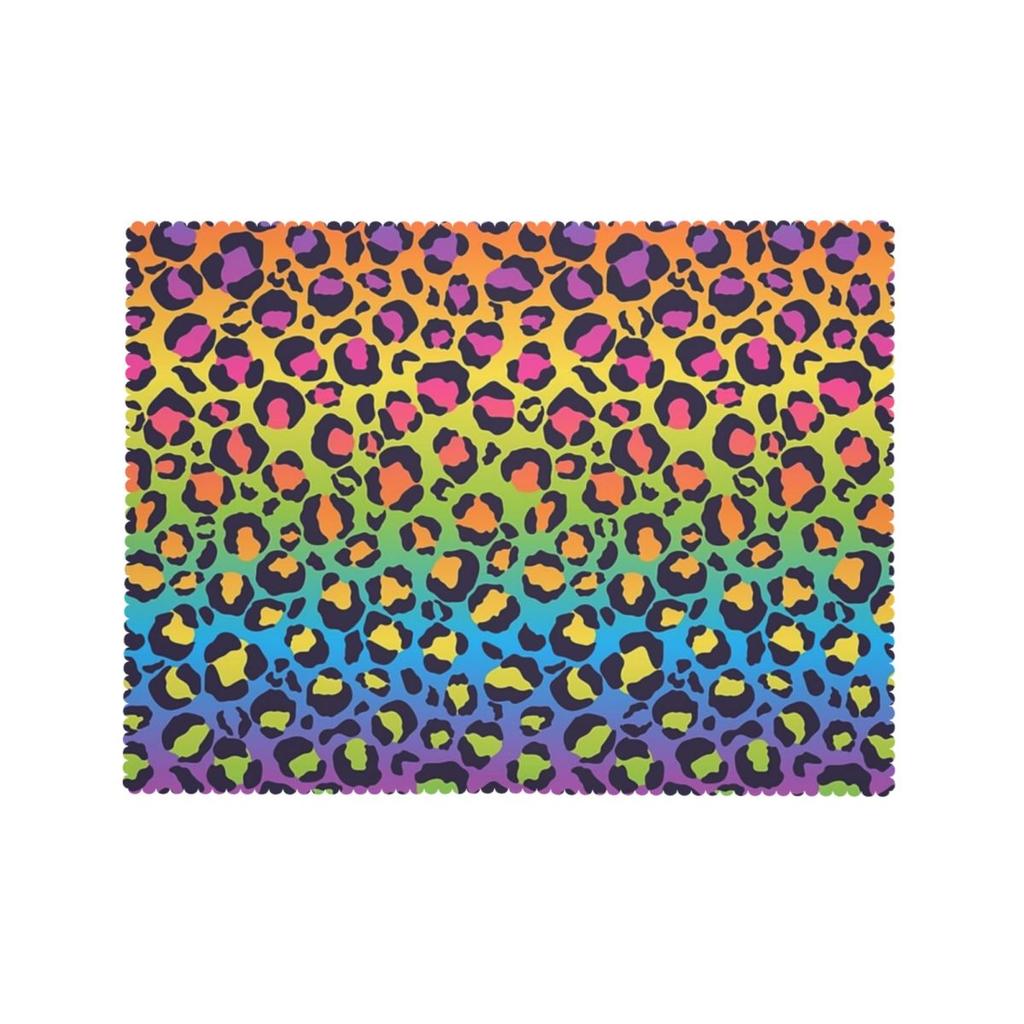 Bright Rainbow Ombre Gradient Leopard Rectangular Tablecloth Waterproof Table Cover for Festival Party Decorations Table Cloth