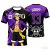 Kinder Einteiler Luffy ACE Name Japan Anime Fußballtrikot Jungen Mädchen Schnelltrocknend Atmungsaktiv Kurzarm Sport Streetwear Oberteile
