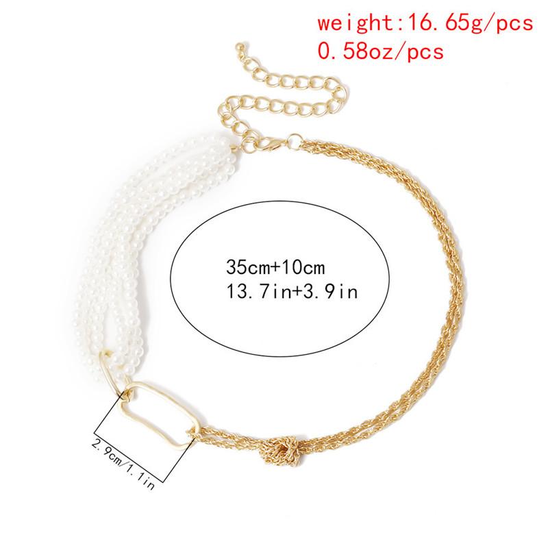 Punk Unique Chunky Thick Twisted Chain Feminine Charm Necklace Neo-Gothic Multilayer Imitation Pearl Pendant Necklace