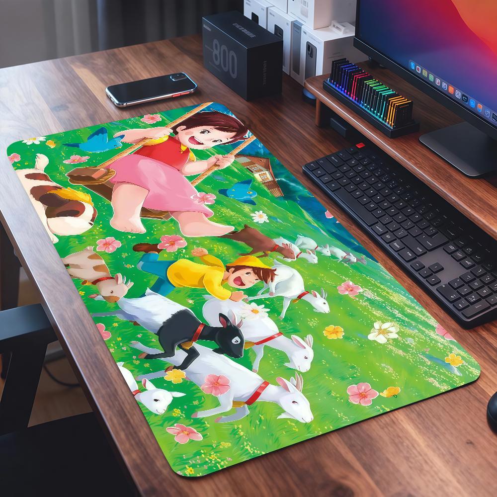 Cartoon cute Heidi Mouse Pad Square Office Gaming Desk Mat Waterproof Non-Slip Rubber Decorative