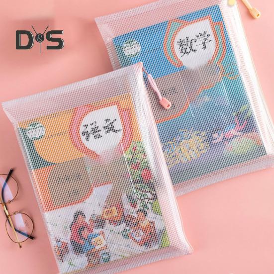 File Bag Large Capacity Storage A4 Files Stationery Carrying Case Transparent Visual Design Portable Document Organizer
