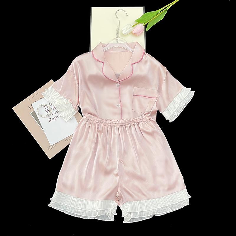 Summer Sweet And Gentle Pink Short Sleeve Shorts Pajamas Ladies Wind Suit Loungewear