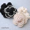 VINGTAINE Camellia and Pearl Elegant and Cute for Perfect for and Kindergarten Entrance Ceremonies Scrunchie, Adults, Weddings, Graduations,