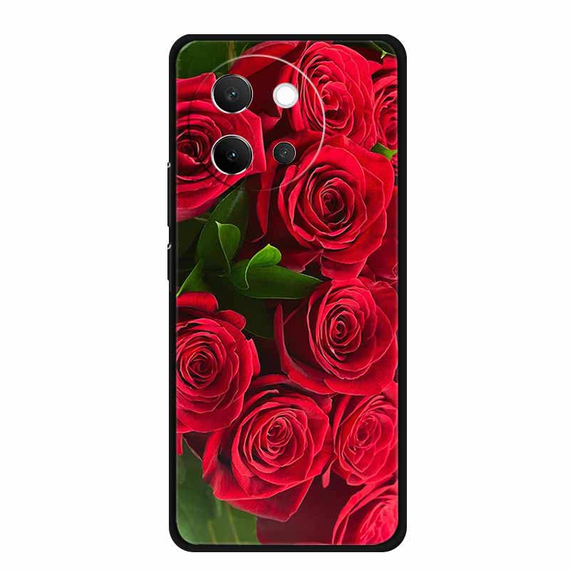 For Vivo V40 Lite Case V40lite V 40 Lite Fashion Black Silicone Soft Back Cover Case For Vivo V30e 5G Phone Case V 30 e Funda